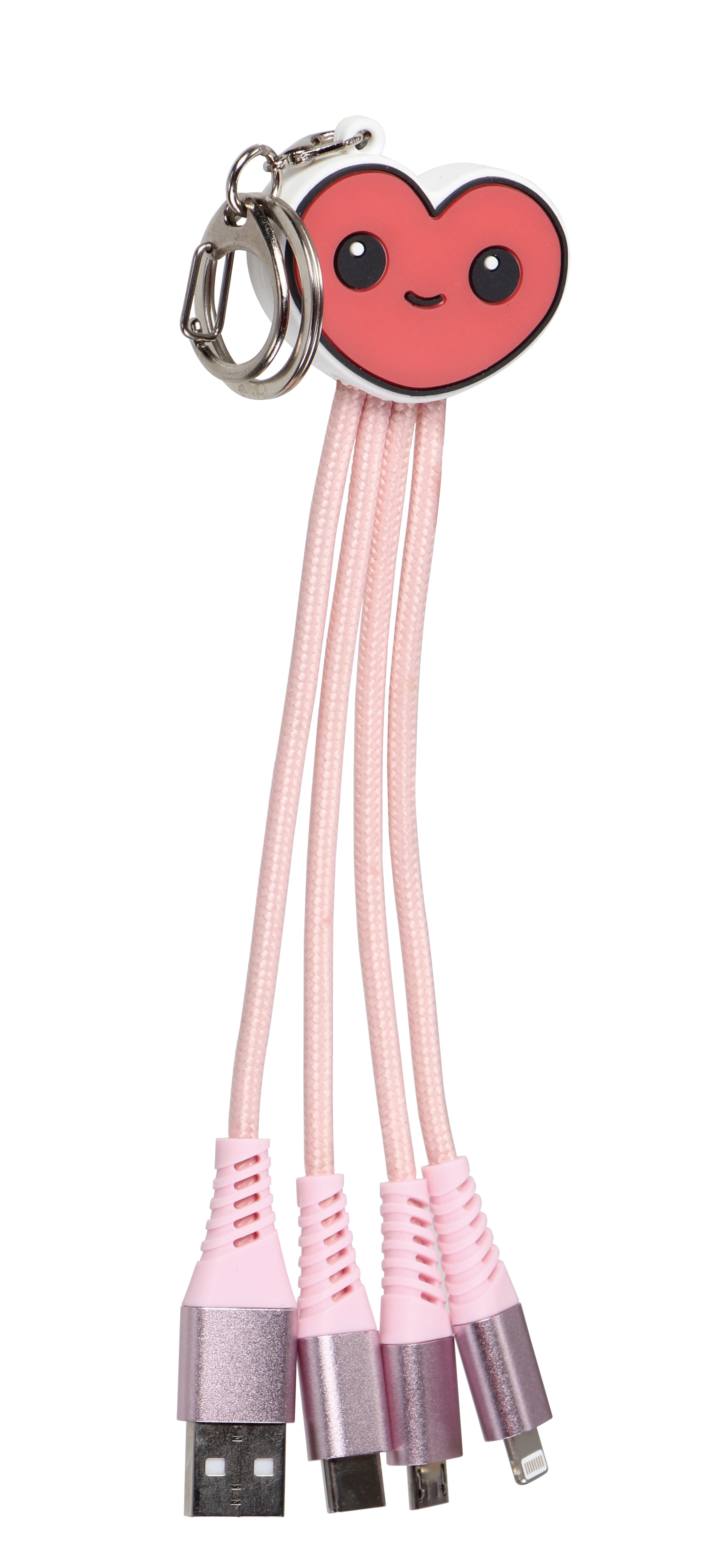 EntertainME 3 in 1 Ladekabel Schlüsselanhänger, pink