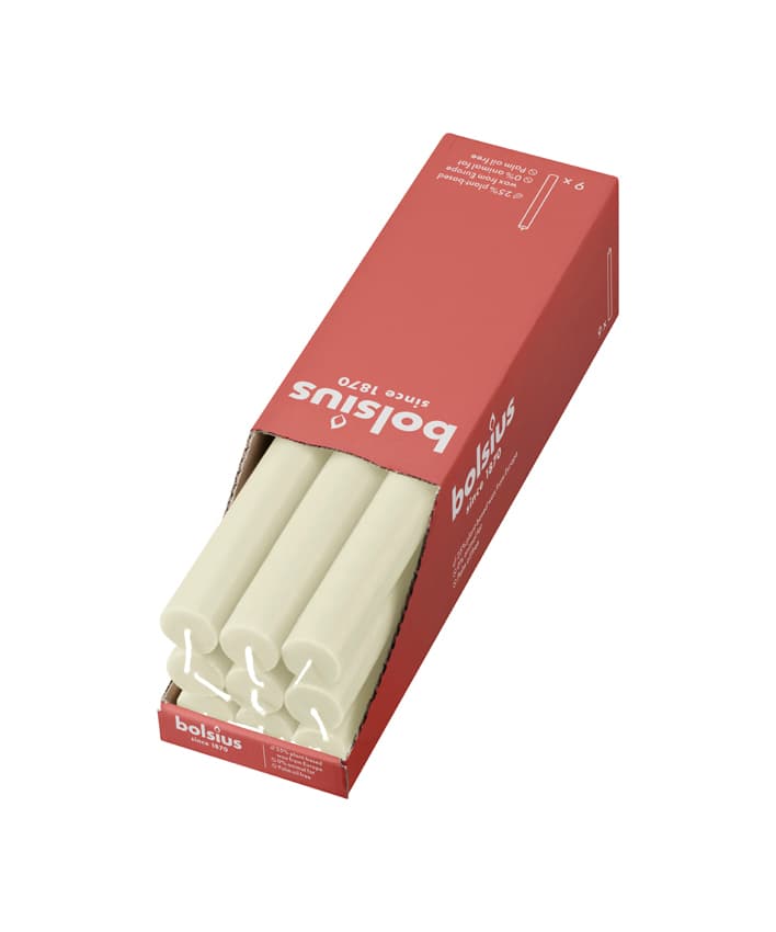 bolsius Rustik Stabkerzen Weiche Perle 9er Pack
