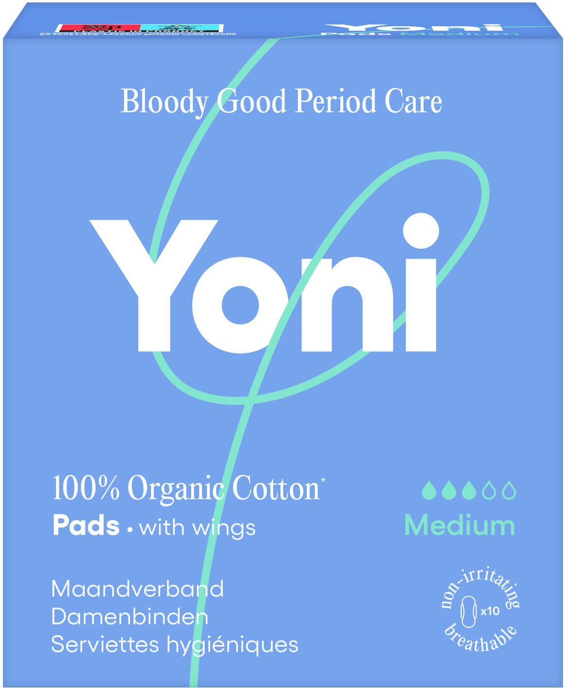 YONI 100% Bio Baumwolle Binden normal mit Flügeln