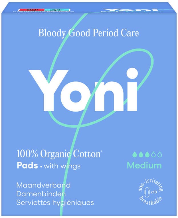 YONI 100% Bio Baumwolle Binden normal mit Flügeln