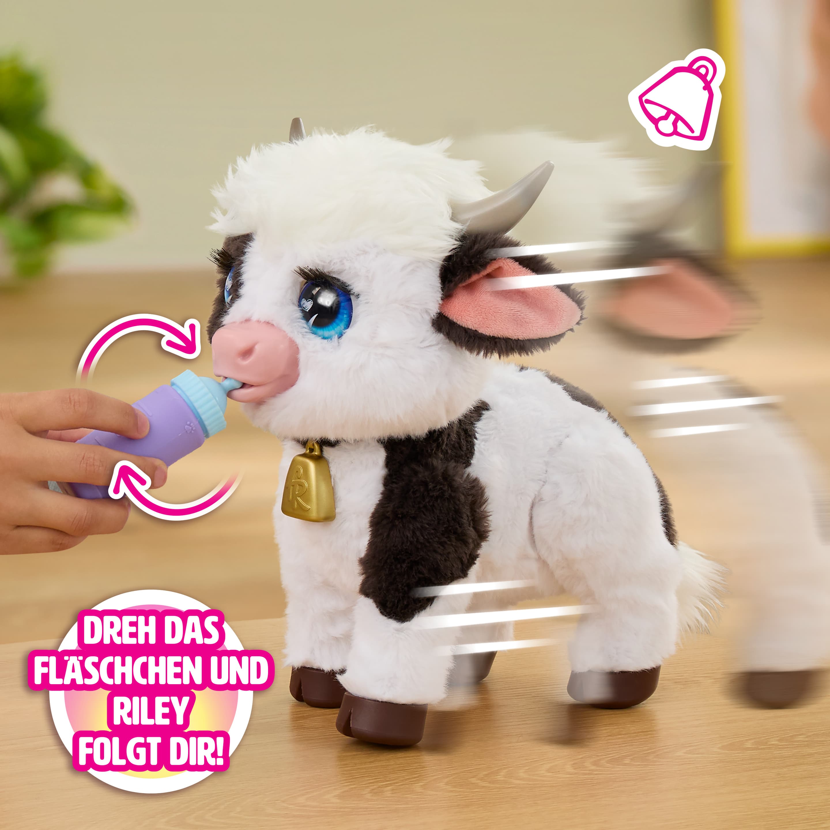 FurReal Riley the Feed & Follow Cow