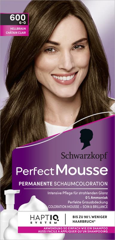 Schwarzkopf Perfect Mousse Schaumcoloration 6-0/600 Hellbraun