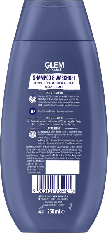 Glem Vital Kids Shampoo & Waschgel Heidelbeere
