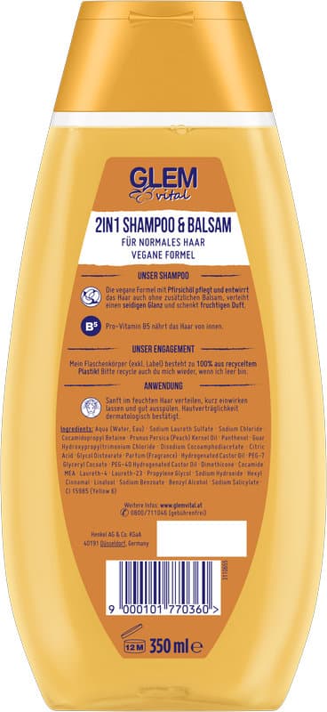 Glem Vital 2in1 Shampoo & Balsam Pfirsichöl