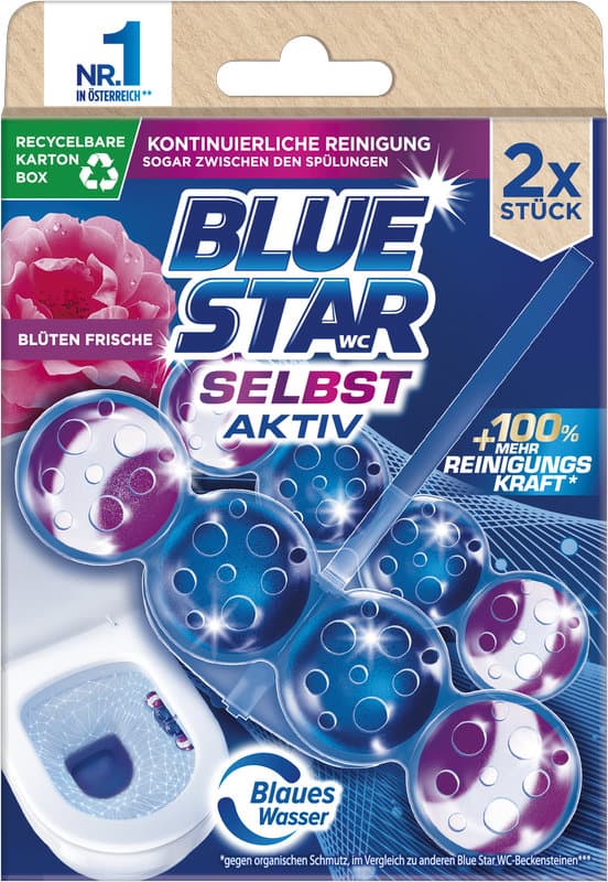 Blue Star WC-Steine Blau Aktiv Blütenfrische