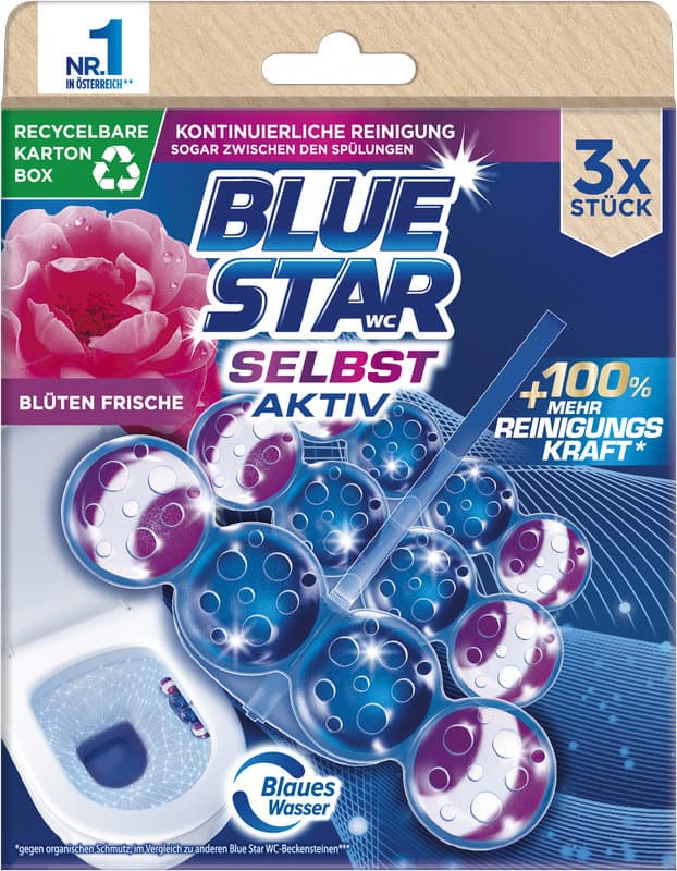 Blue Star WC-Steine Blau Aktiv Blütenfrische