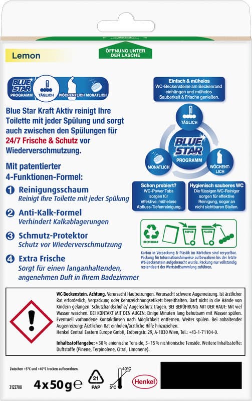 Blue Star WC-Steine Kraft Aktiv Lemon
