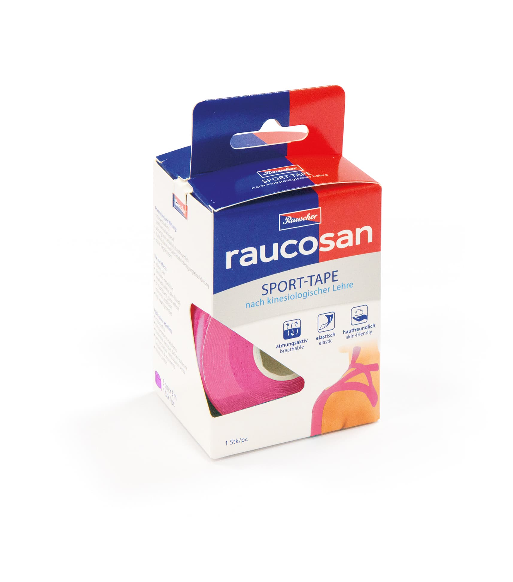 raucosan Sport-Tape nach kinesiologischer Lehre pink 5cm x 5m