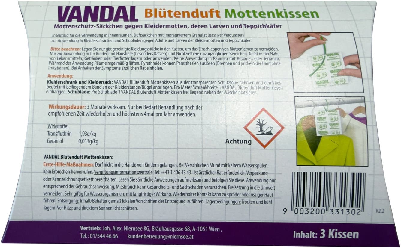 Vandal Mottenkissen Blütenduft