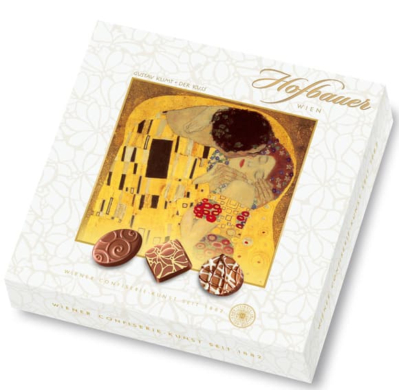 Hofbauer Pralinen Klimt ‚Der Kuss‘
