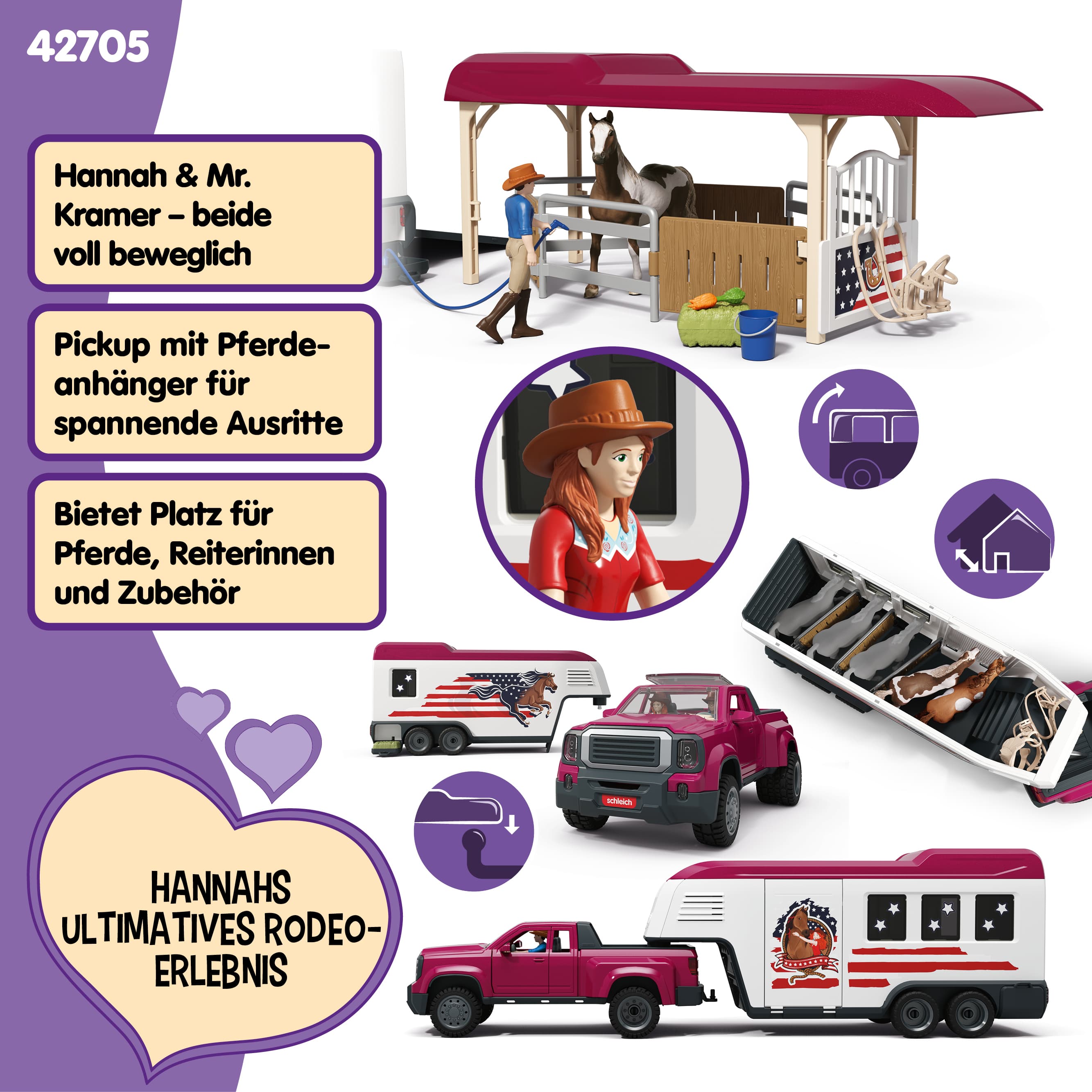 Schleich 42705 - Horse Club - Camioneta Lakeside con Colgantes