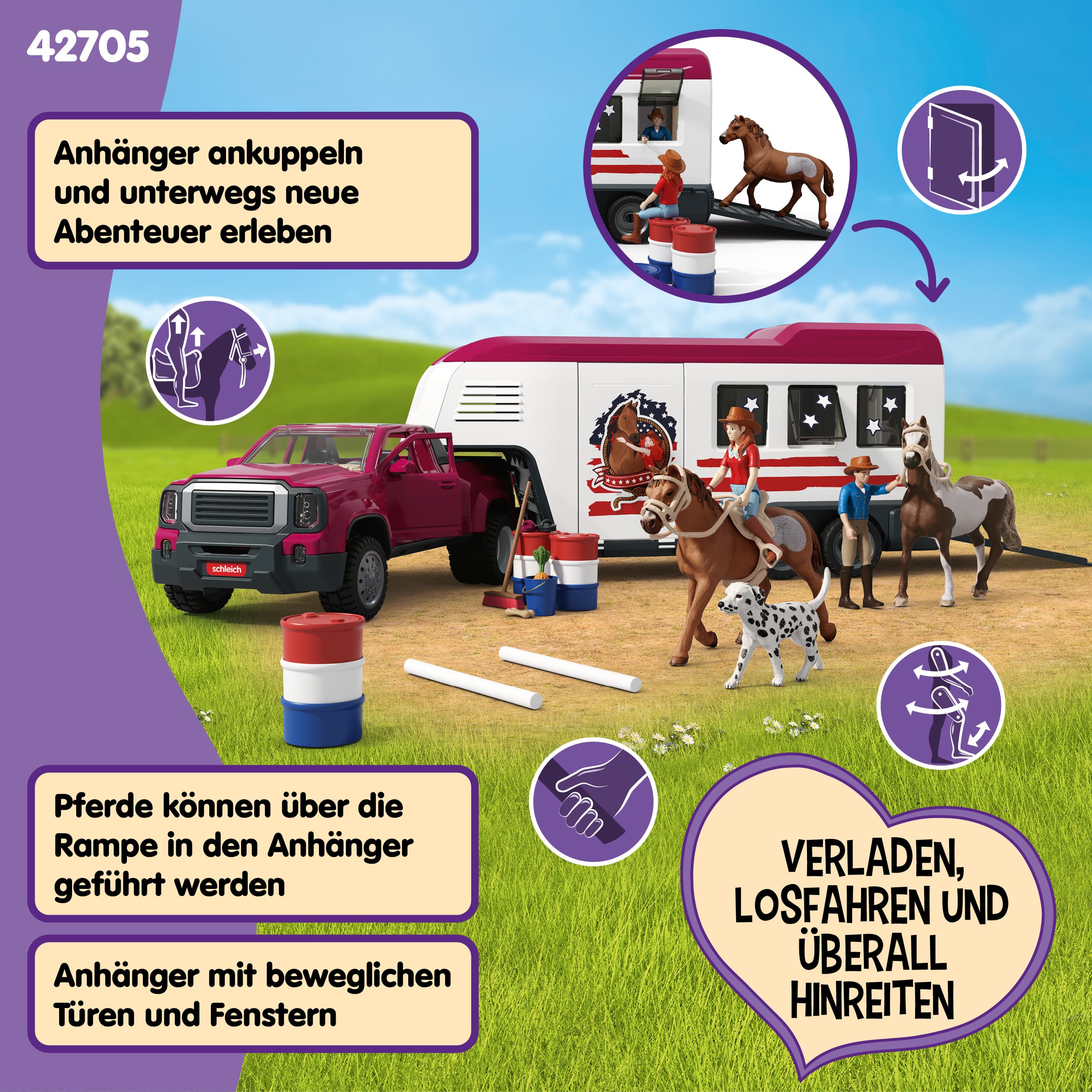 Schleich 42705 - Horse Club - Camioneta Lakeside con Colgantes