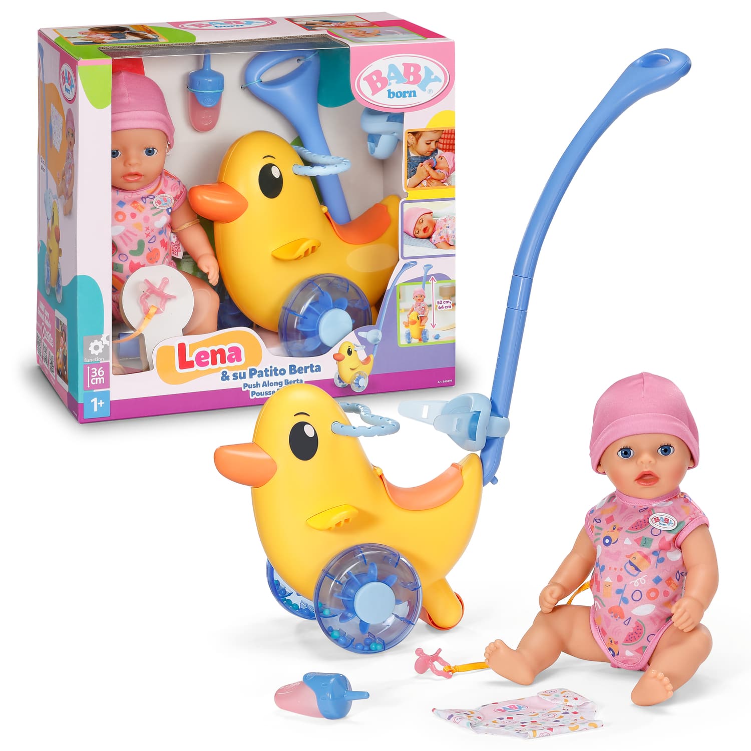 BABY born Lena mit Schiebe-Berta 36cm