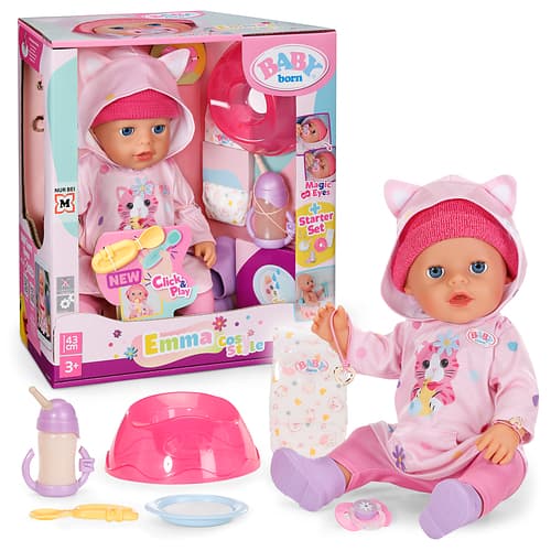 BABY born Emma Cozy Style 43 cm mit 10 Funktionen & Click & Play