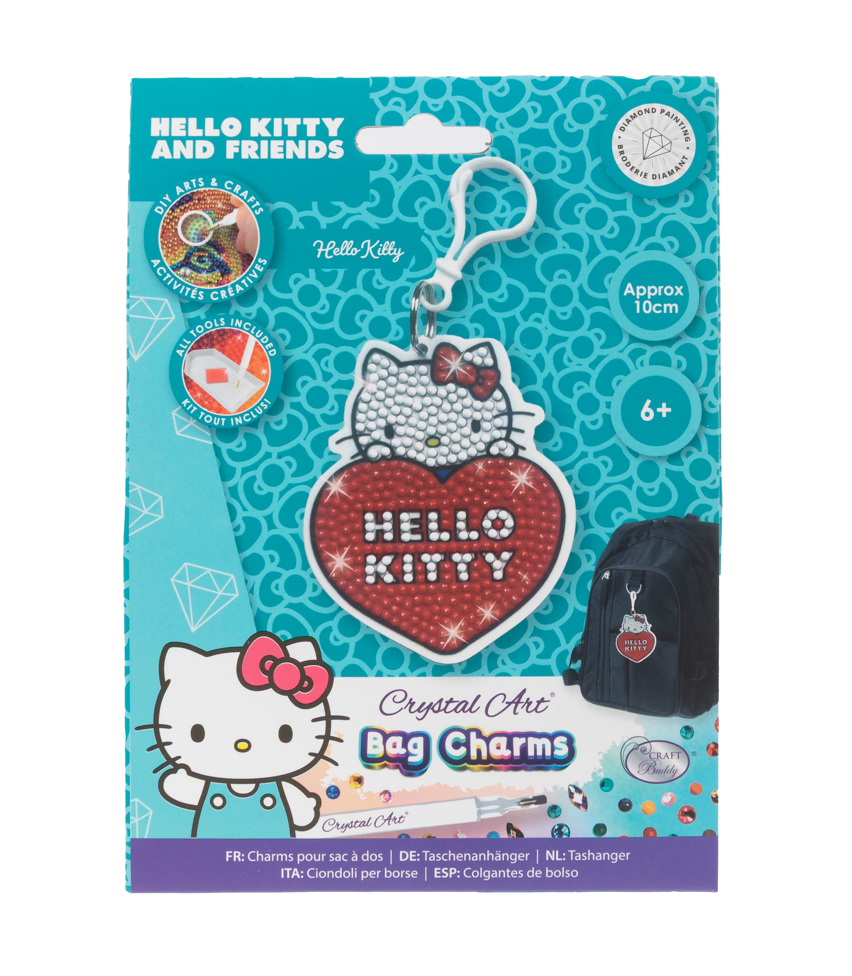 Craft Buddy - Crystal Art Diamond Painting BAG CHARM HELLO KITTY CABC-33HKU002