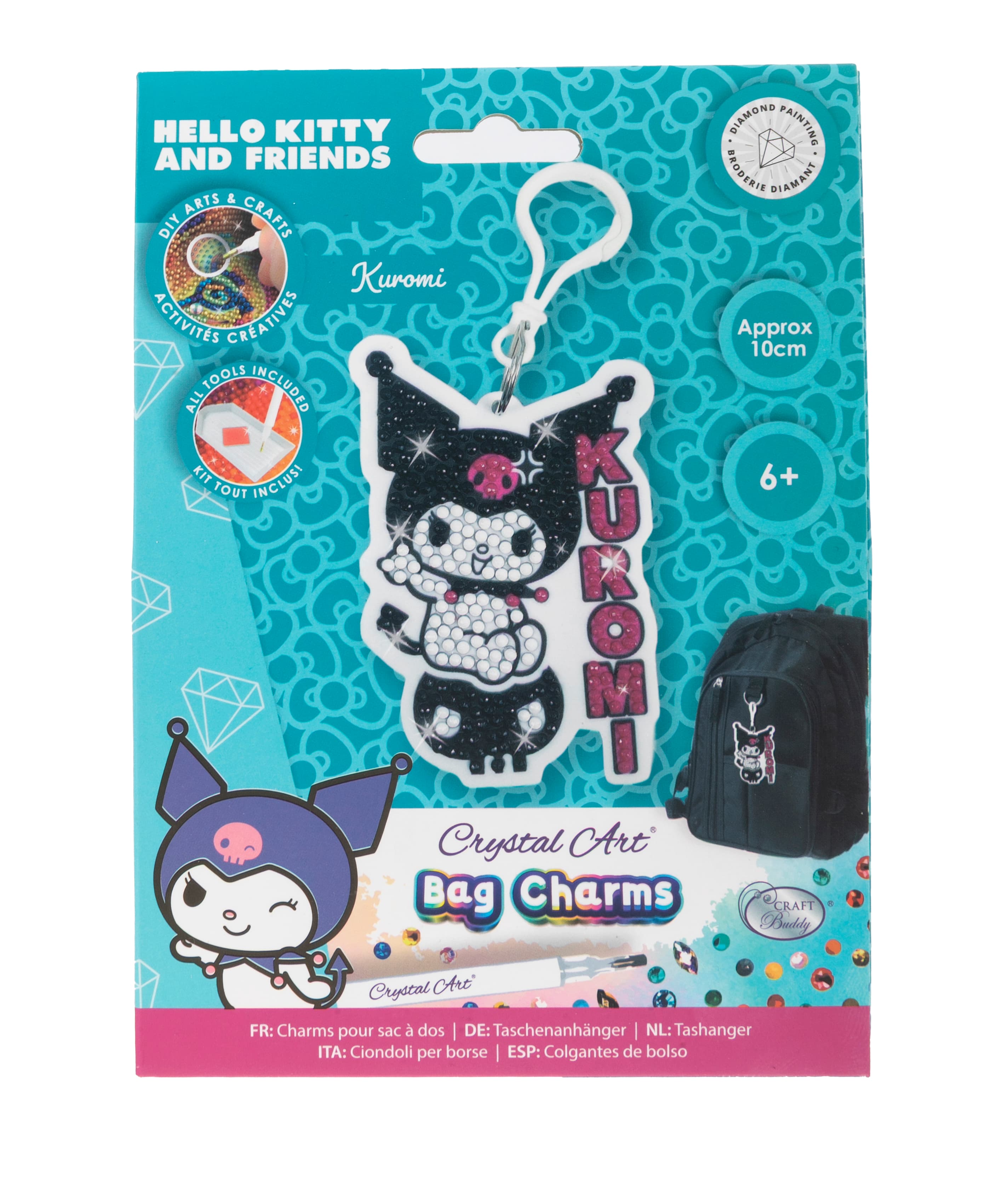 Craft Buddy - Crystal Art Diamond Painting BAG CHARM KUROMI CABC-33HKU003