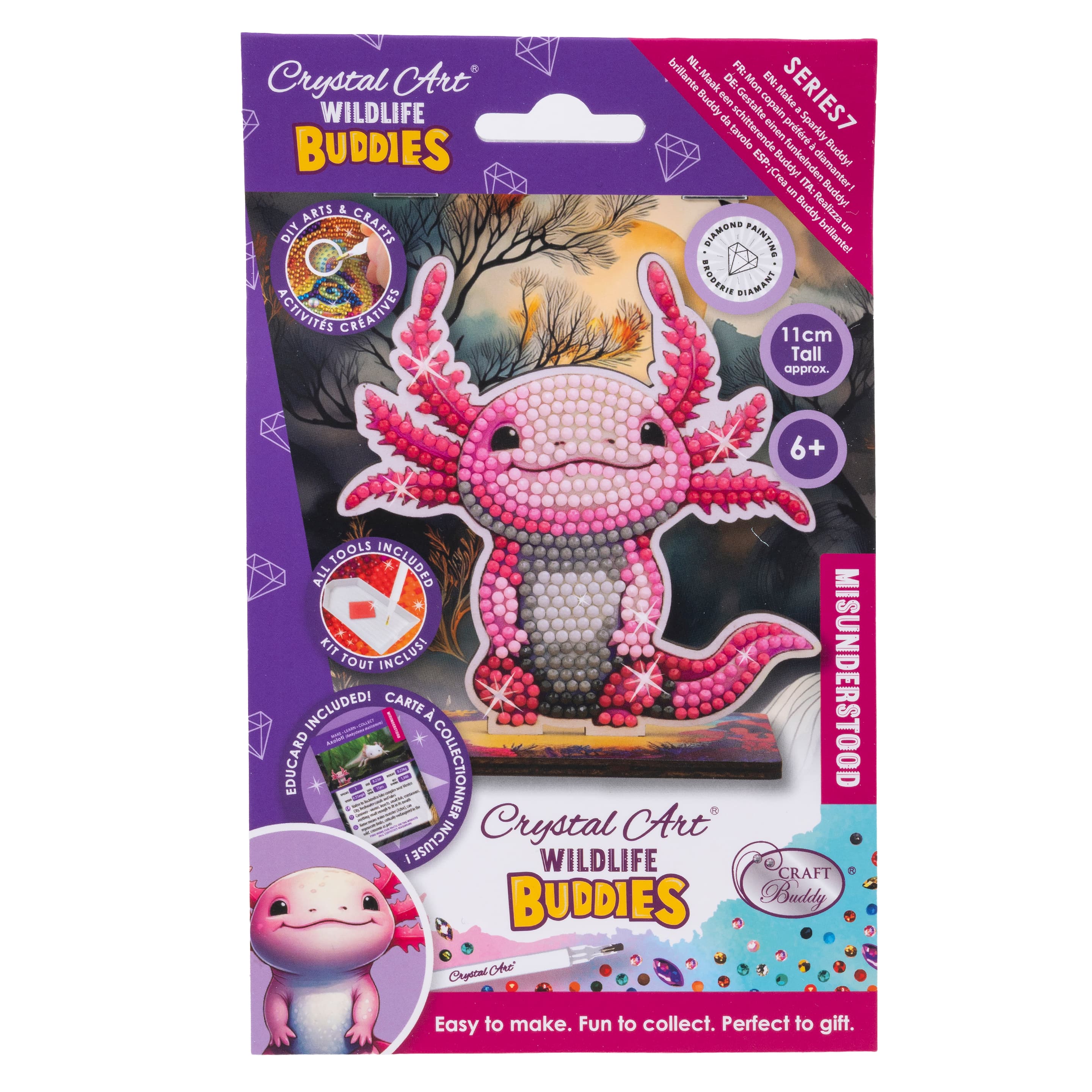 Craft Buddy - Crystal Art Diamond Painting  BUDDIES AXOLOTL CAFGR-33GEN106