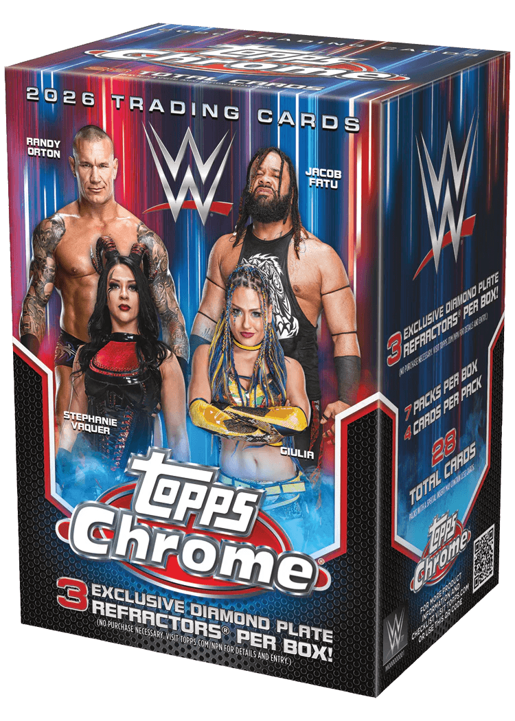 Topps Chrome WWE 2026 Trading Cards Sammelkarten Box Diamond Plate