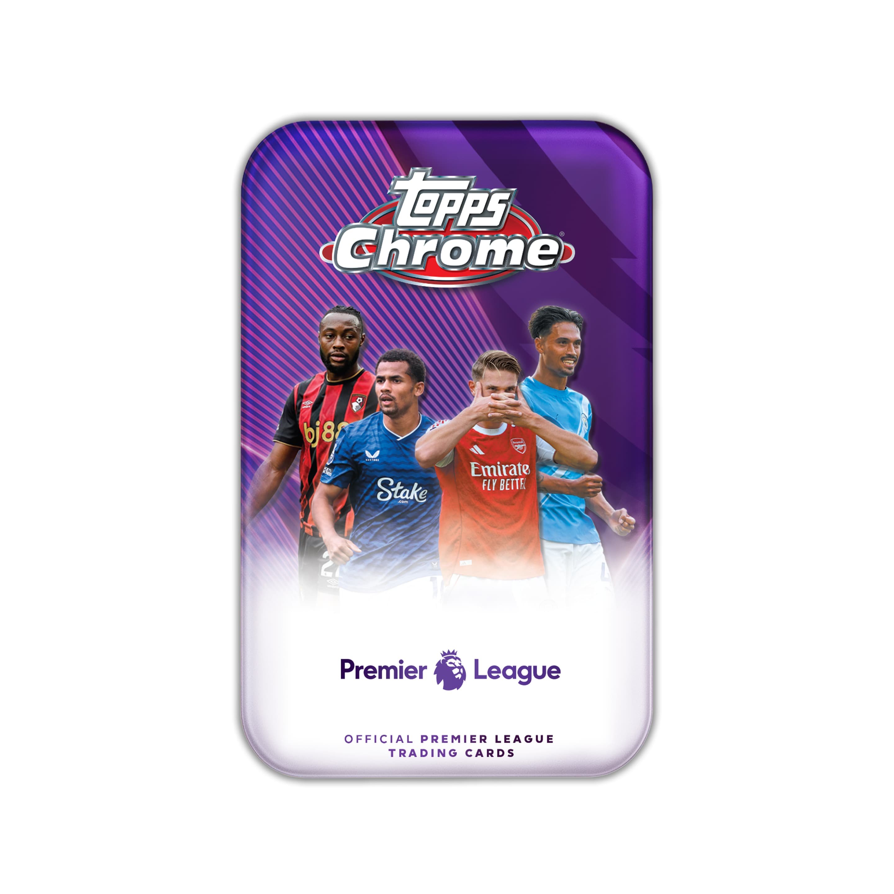 Topps Chrome Premier League 2026 – Tin Box mit 5 Packs, Pulsar Parallels & Clinical Chrome Inserts