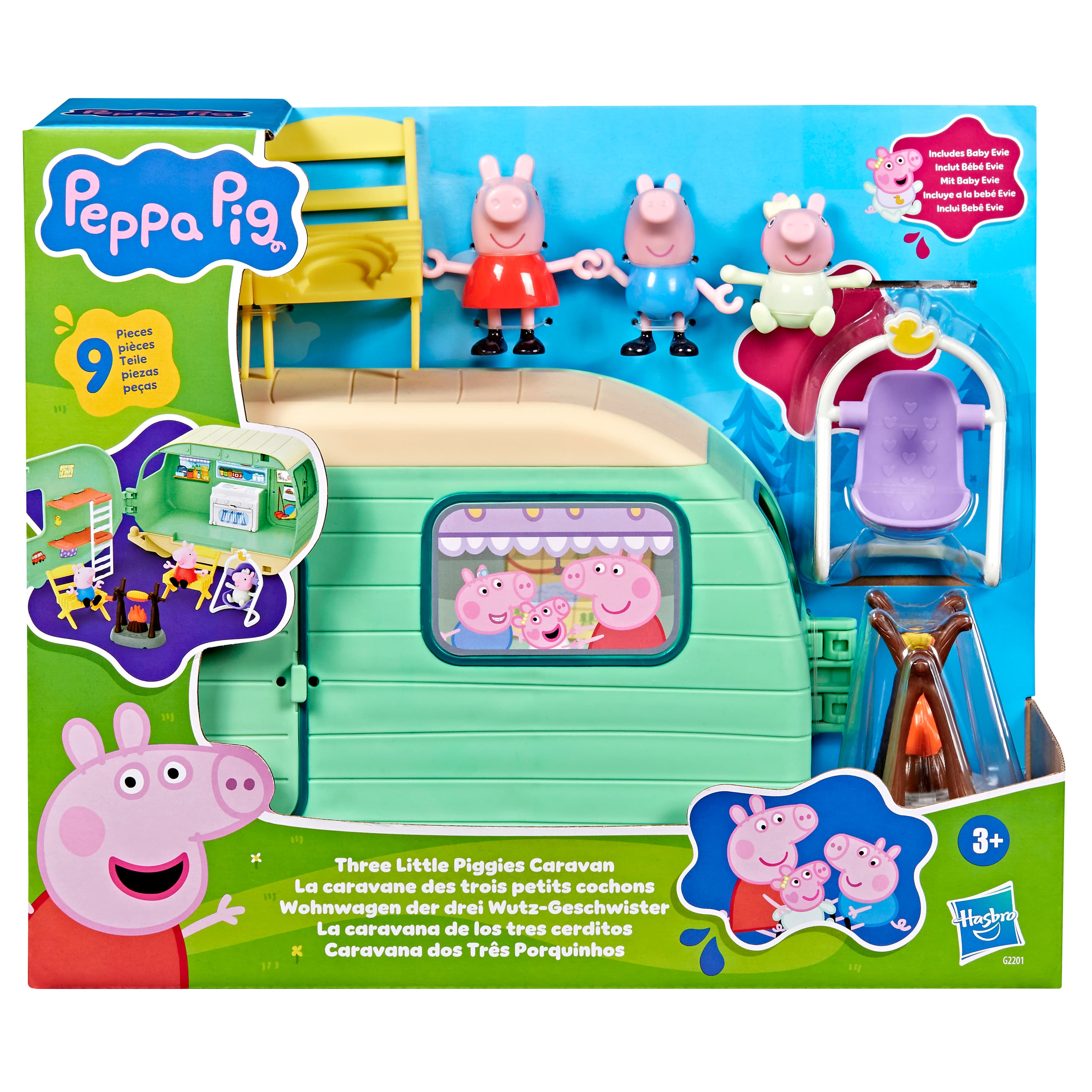 Hasbro - Peppa Pig Wohnwagen der drei Wutz-Geschwister