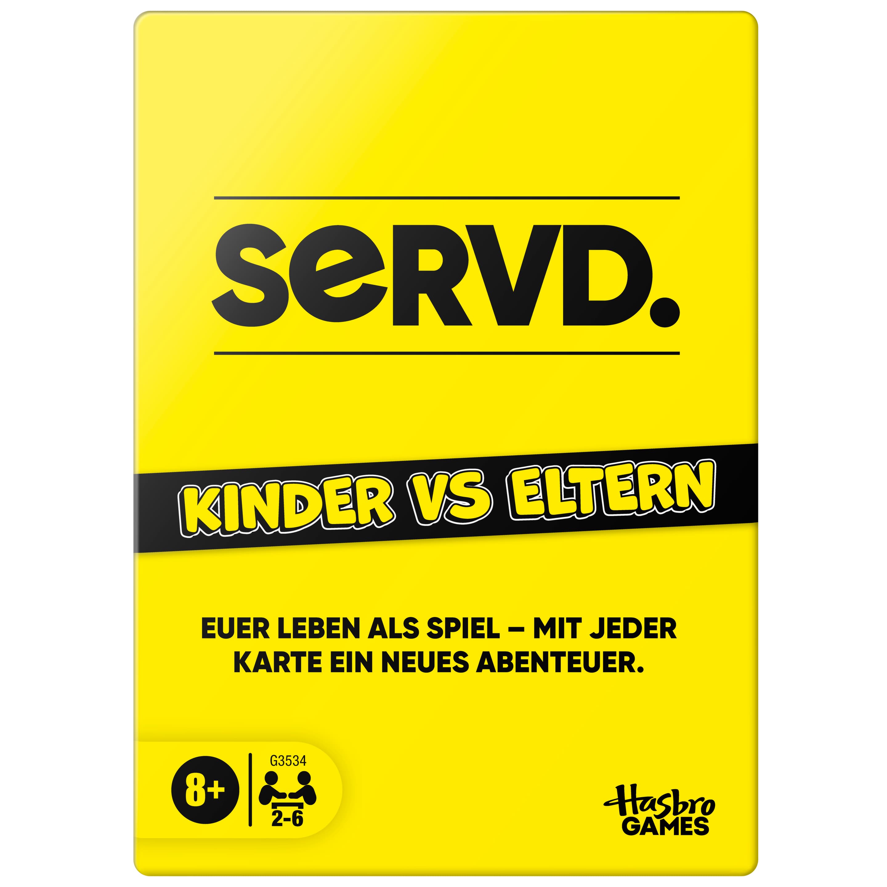 Hasbro Gaming SERVD Kinder vs Eltern Familienspiel Kartenspiel ab 8 Jahren
