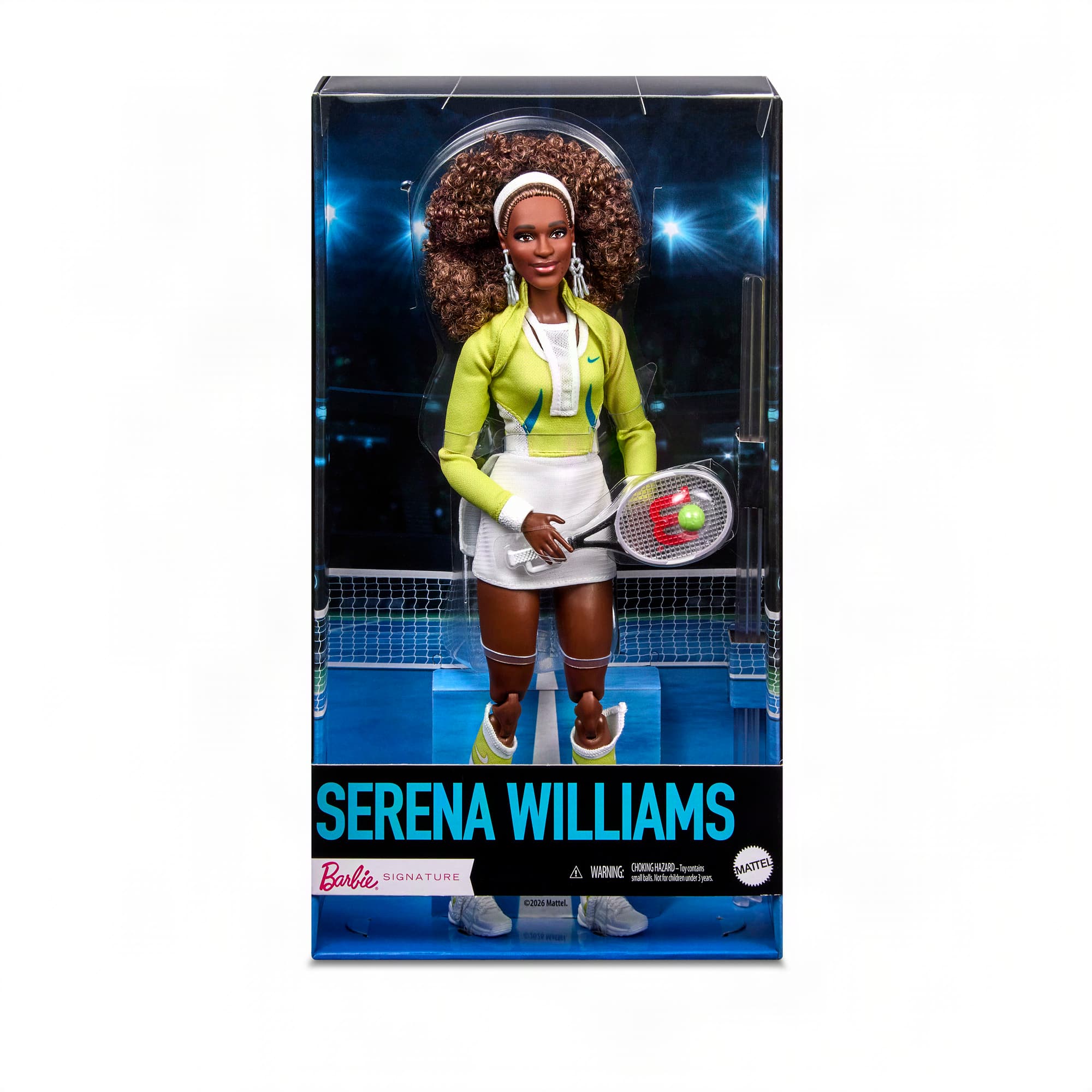 Barbie Signature Serena Williams Sammlerpuppe mit Tennis-Outfit, Schläger und Ball