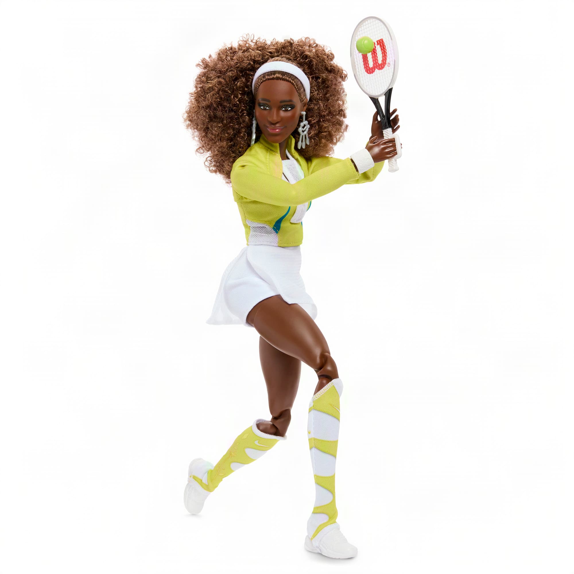 Barbie Signature Serena Williams Sammlerpuppe mit Tennis-Outfit, Schläger und Ball