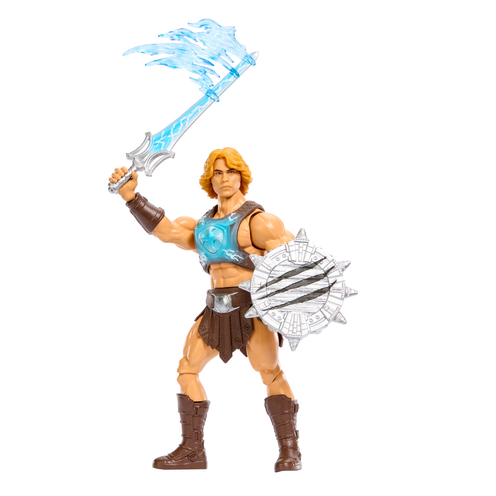 Masters of the Universe Funktionsfigur He-Man mit Schlagkraft durch das Schwert der Macht, Dreh- und Loslassfunktion
