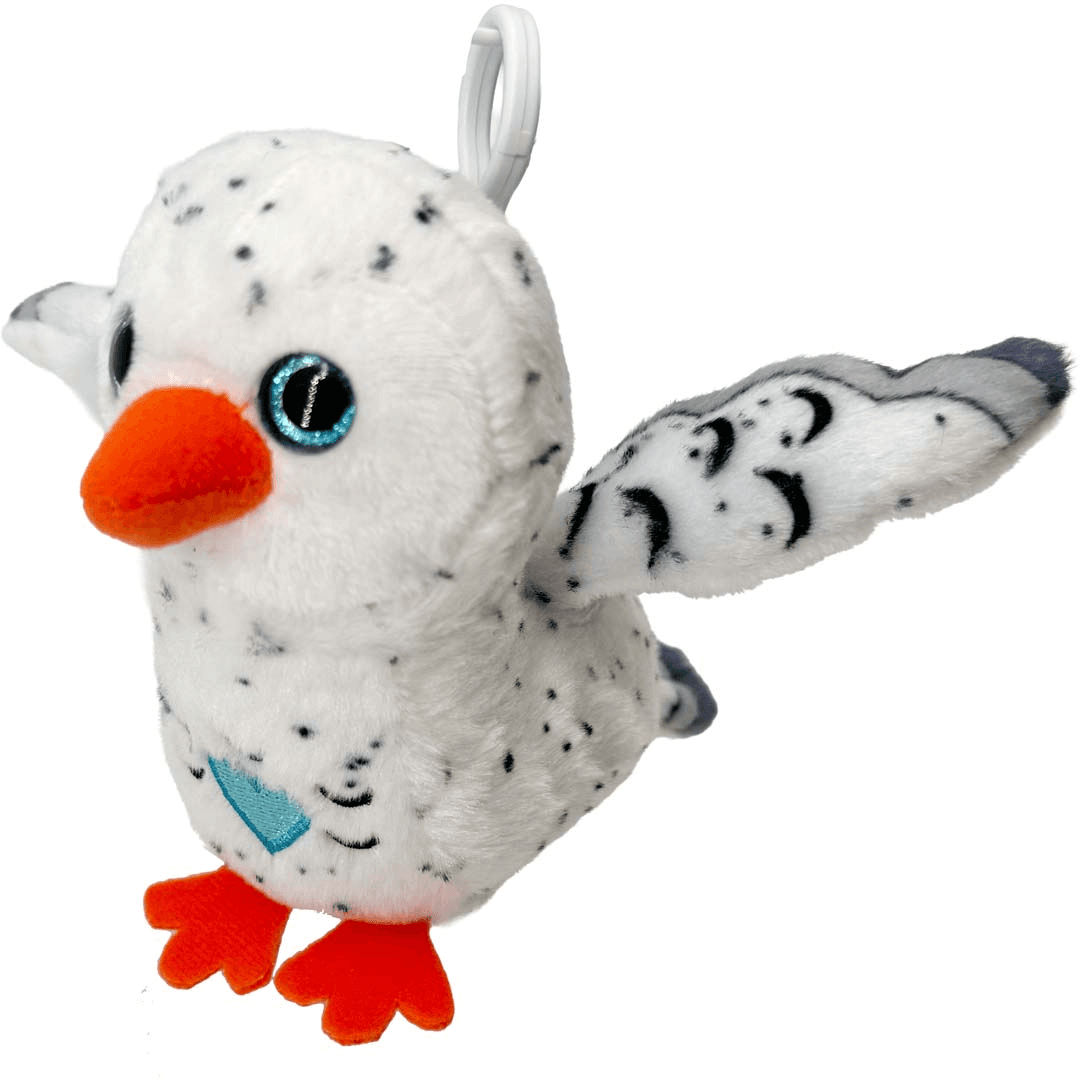 Happy Yappers Schneeeule – Interaktiver Plüschvogel mit Sprachwiederholung, Musik & USB‑C Akku