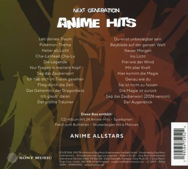 ANIME HITS - next generation Fan-Box (Kartenspiel, Sticker, Patch zum Aufnähen) 