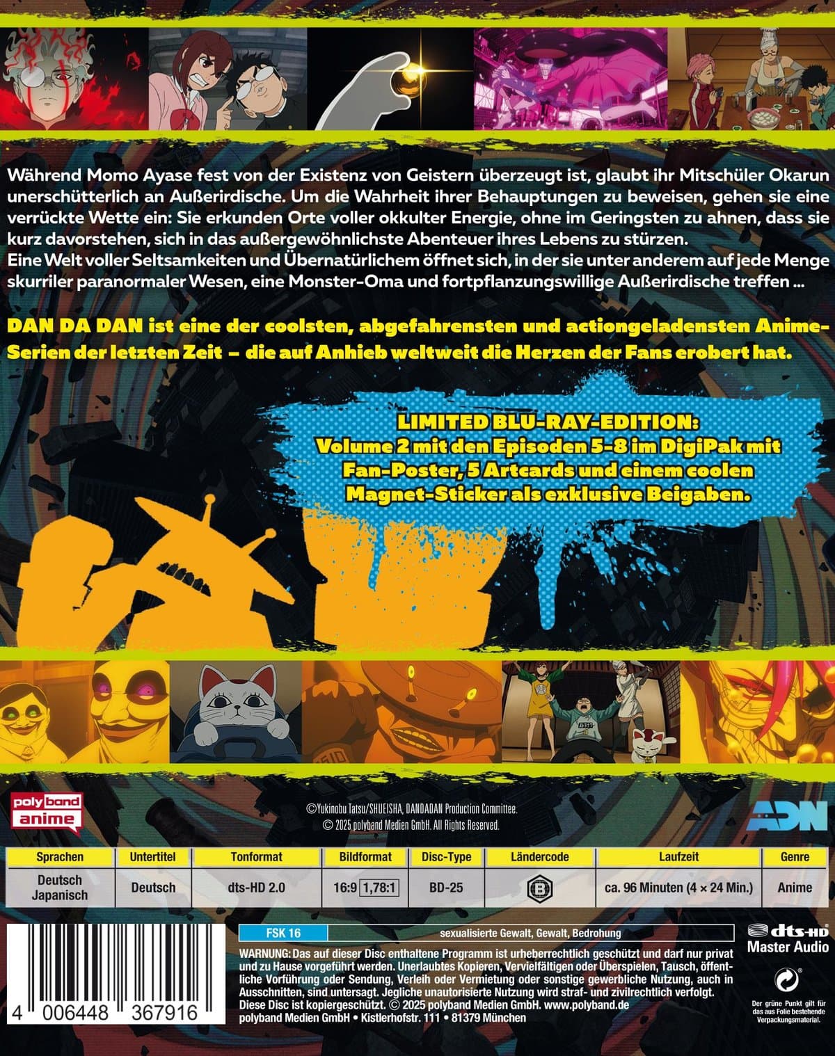 Produktbild DAN DA DAN - Staffel 1, Volume 2 LTD. - Mit Fan-Poster, Artcards und Magnet-Sticker 2 von 10