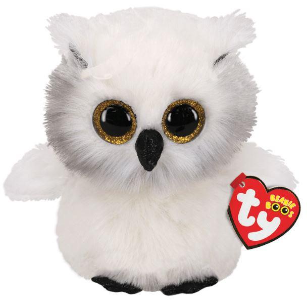 Ty - Plüschfigur Austin White Owl 15cm