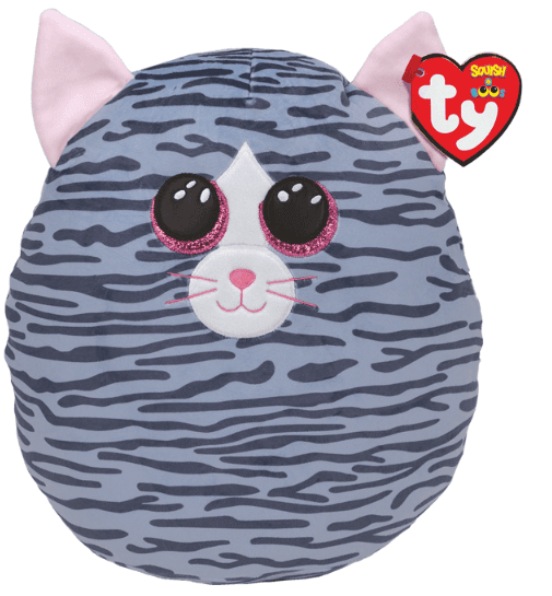 Ty - Squish-a-Boo's – Kiki Katze (ca. 20 cm, grau gestreift)