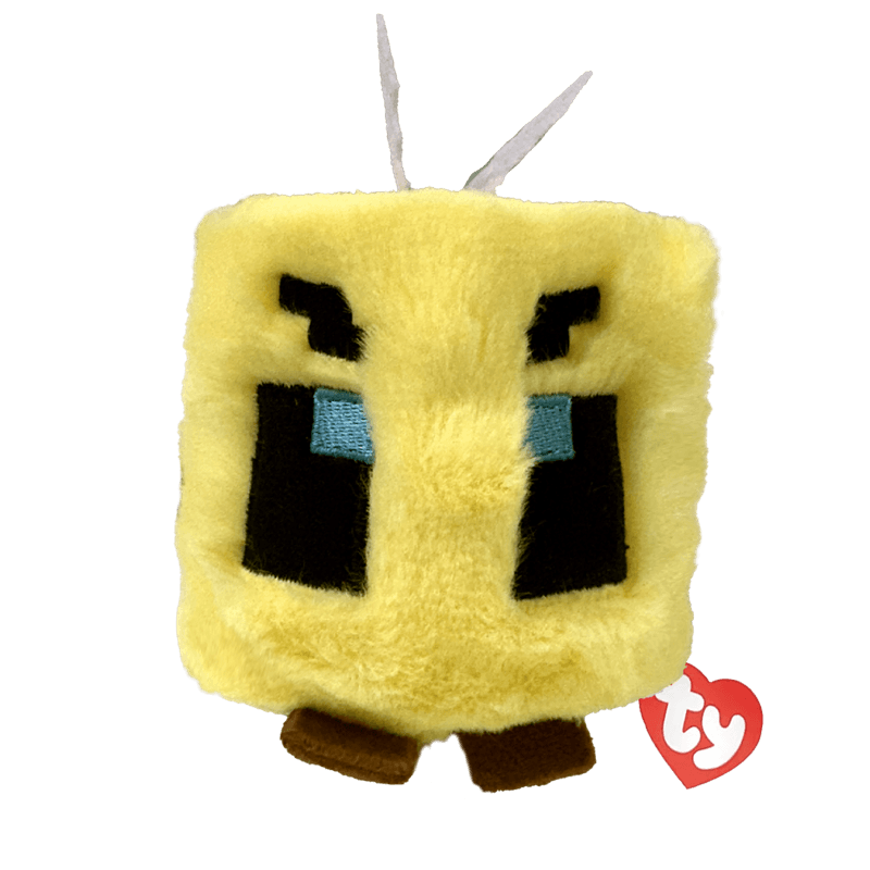 Ty - Plüschfigur Beanie Bouncer Bee – Minecraft Plüschball, weich & hüpfend, Kuschel‑ und Spielspaß, ca. 10 cm