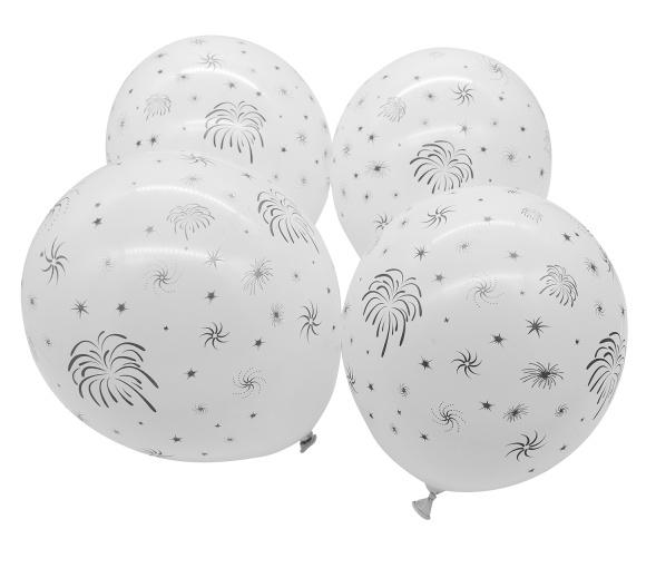 Amscan - Latexballons Feuerwerk mit LED 27,5 cm, 4 Stück