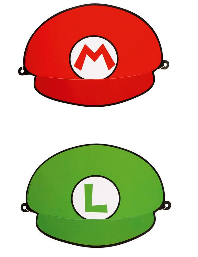 Amscan - 8 Partyhuetchen Papier Super Mario Bros.