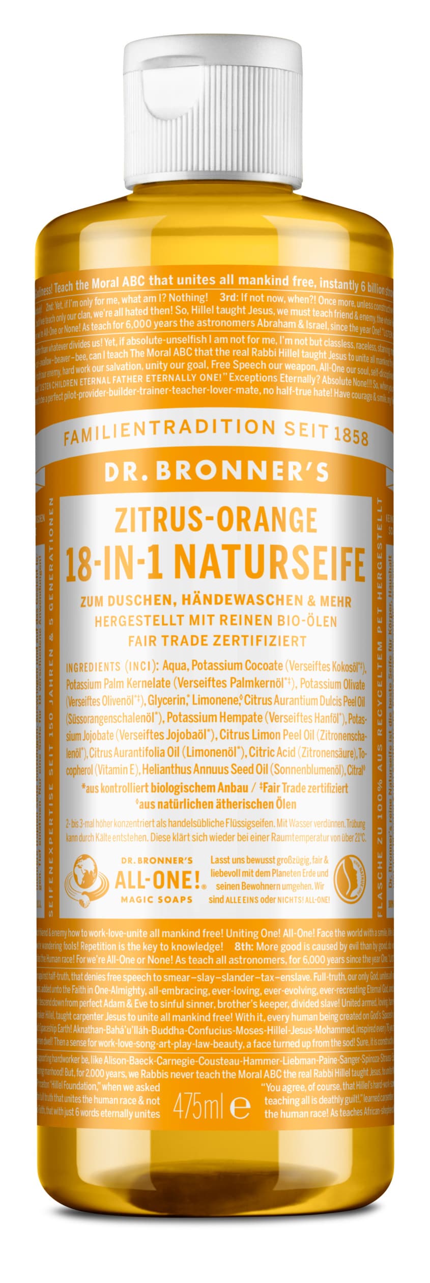 DR. BRONNER'S 18-IN-1 Naturseife Zitrus-Orange