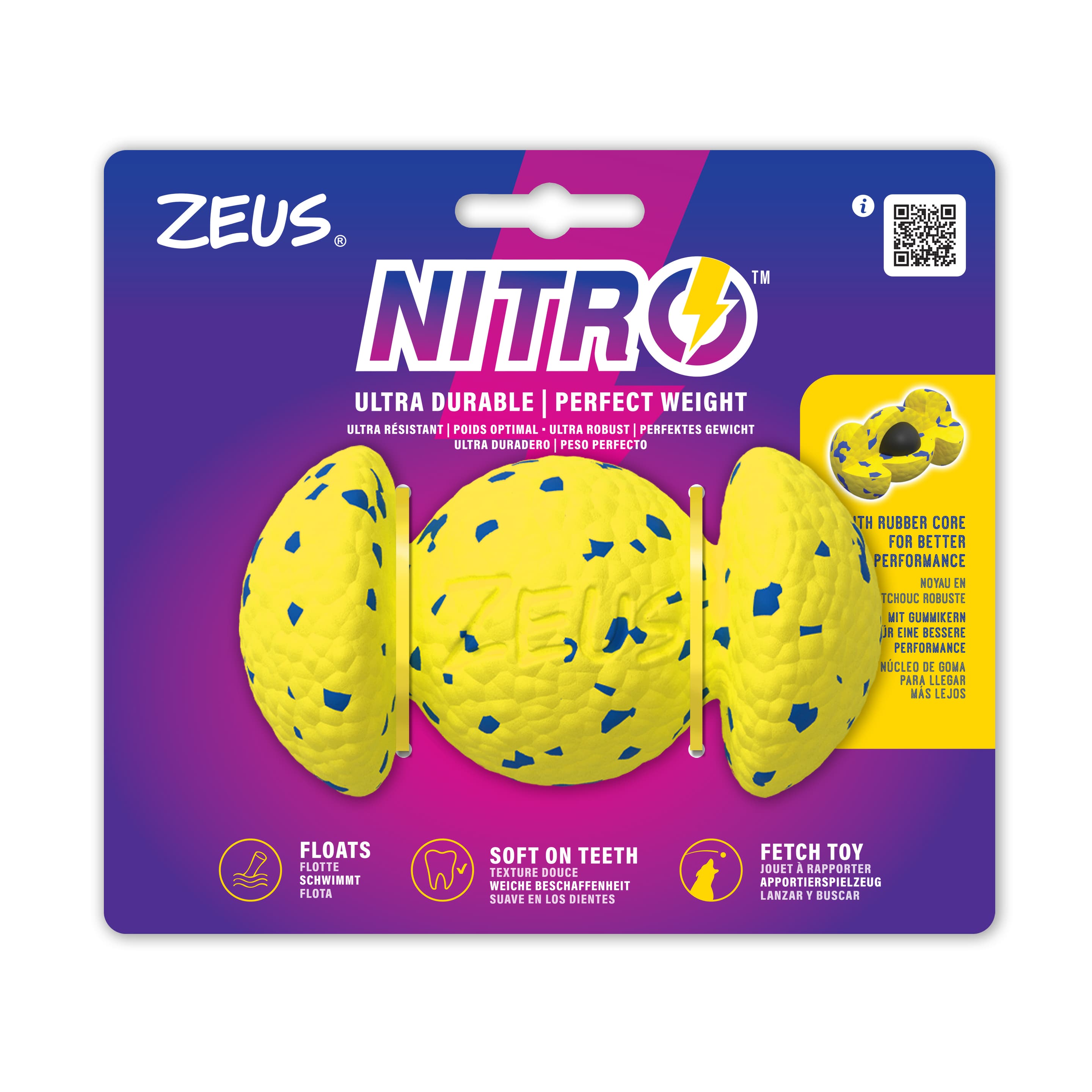 ZEUS Hundespielzeug Nitro Grip Ball mit Gewicht