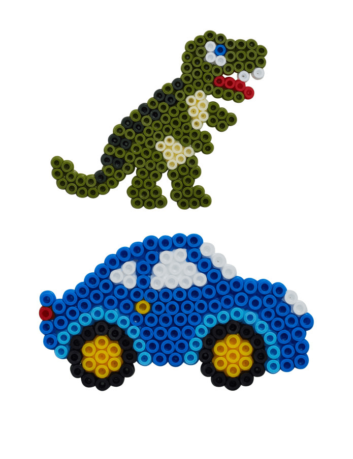 Produktbild Hama Bügelperlen midi5+ Blister Dino und Auto 2 von 2