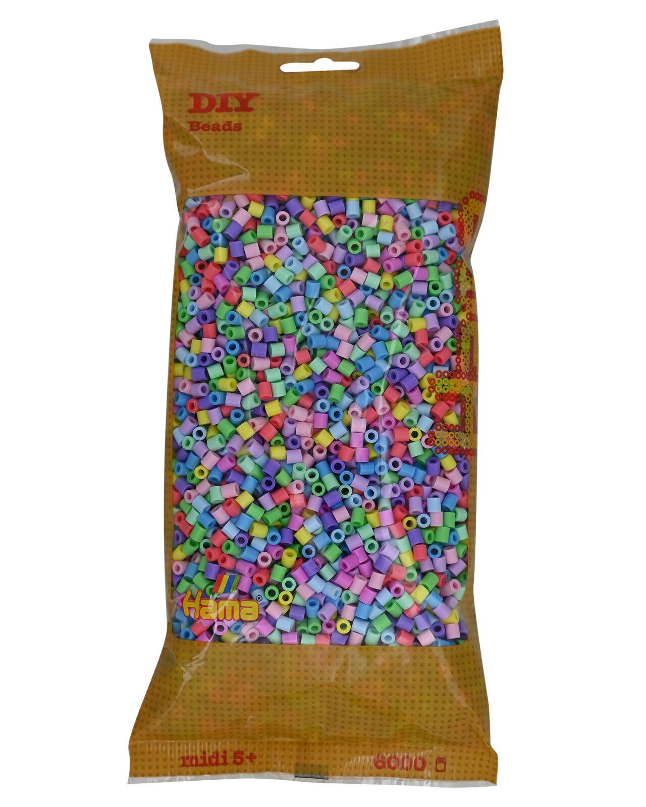 Hama Bügelperlen midi5+ Perlenbeutel 6000 Stck. Pastell-Mix