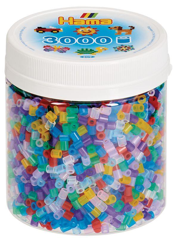 Hama Bügelperlen midi5+ Dose mit ca. 3000 Perlen, Transparent-Mix