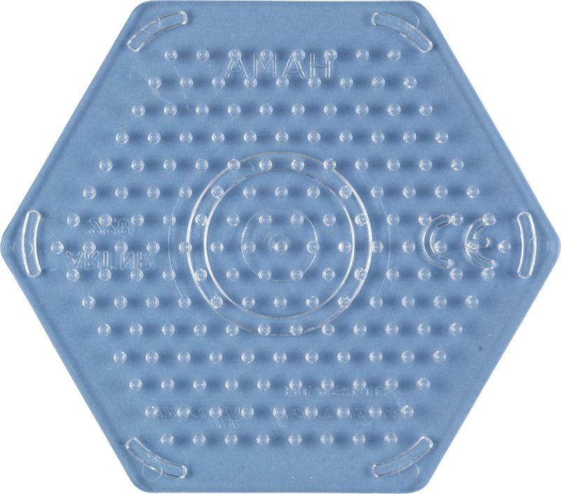 Hama Bügelperlen midi5+ Stiftplatte Sechseck klein, transparent