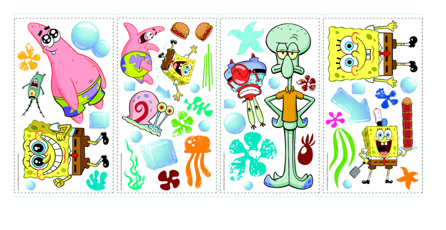 HCM Kinzel - RoomMates Wandsticker - Spongebob Squarepants Peel & Stick Wall Decals