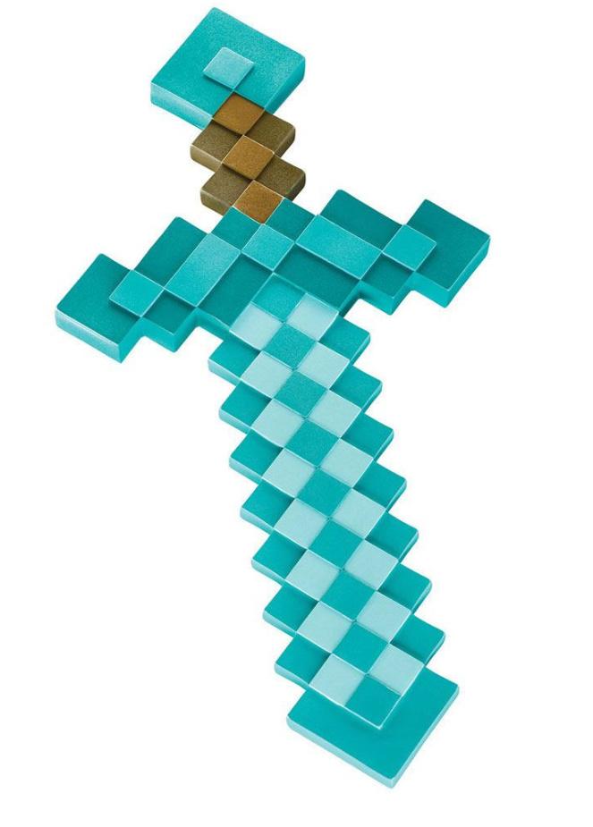 Minecraft Kunststoff-Replik Diamant-Schwert 51 cm