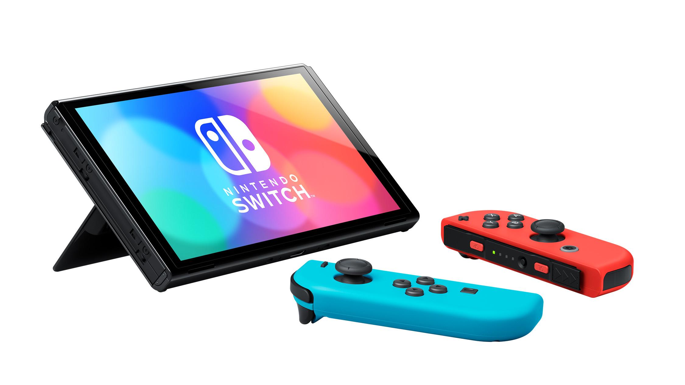 Produktbild Nintendo Switch - Konsole Neon-Rot / Neon-Blau (OLED-Modell) 3 von 7