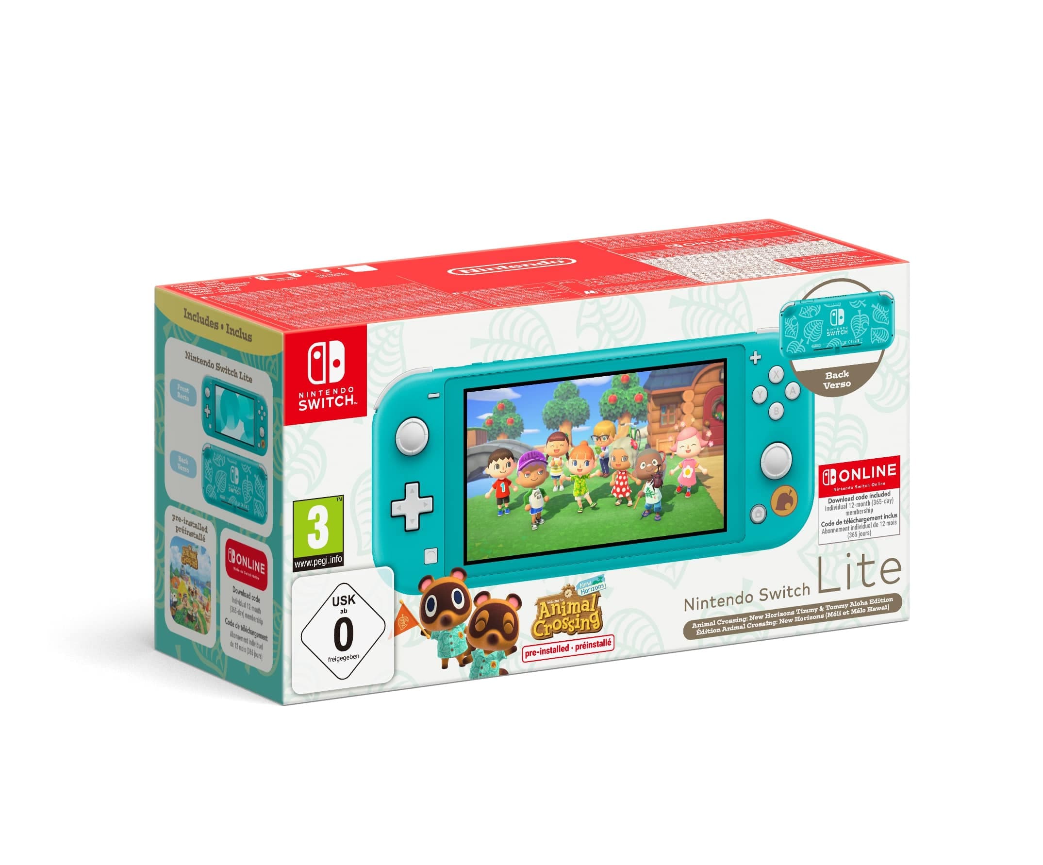 Nintendo Switch Lite Animal Crossing: New Horizons Nepp & Schlepp + Nintendo Switch Online 12-monatige Einzelmitgliedschaft