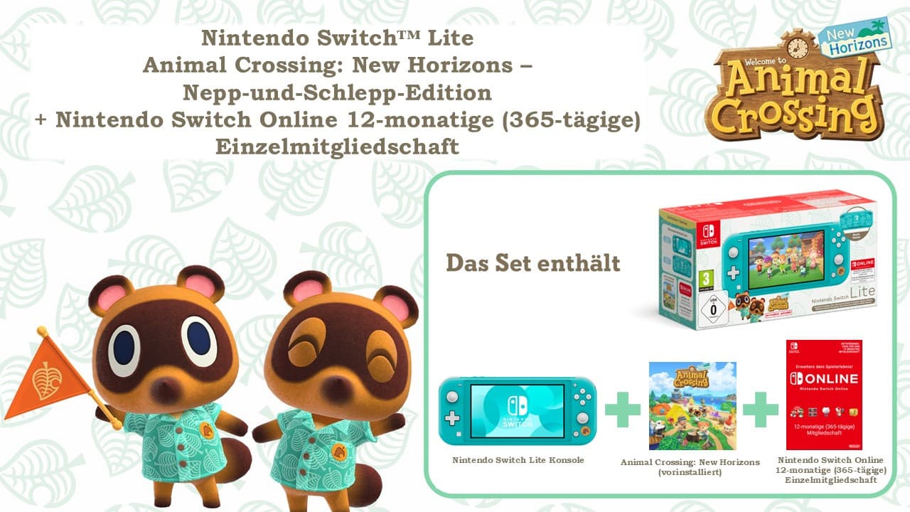 Produktbild Nintendo Switch Lite Animal Crossing: New Horizons Nepp & Schlepp + Nintendo Switch Online 12-monatige Einzelmitgliedschaft 7 von 7