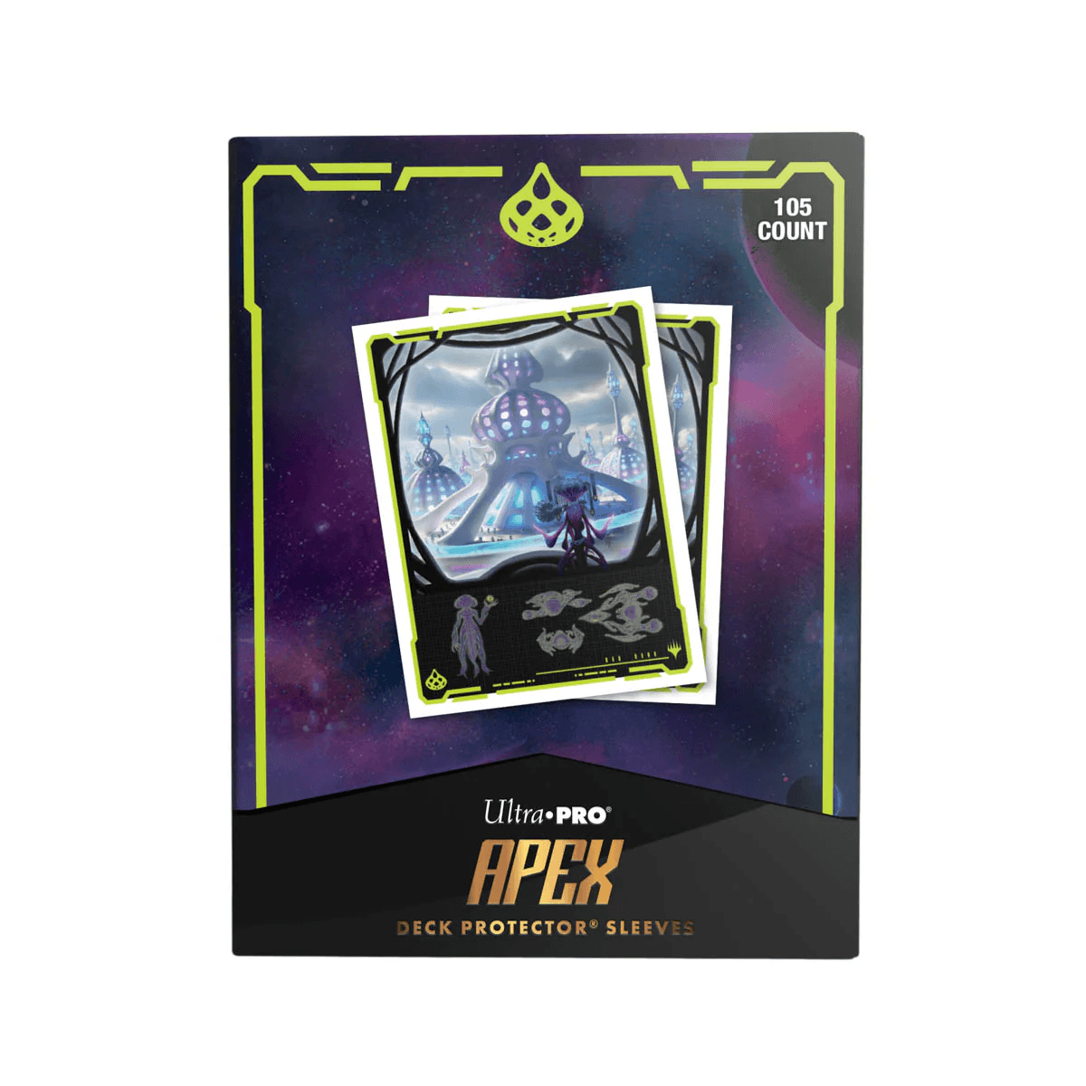 ULTRA PRO Edge of Eternities Uthros, Titanic Godcore 105ct APEX Deck Protector Sleeves for Magic: The Gathering