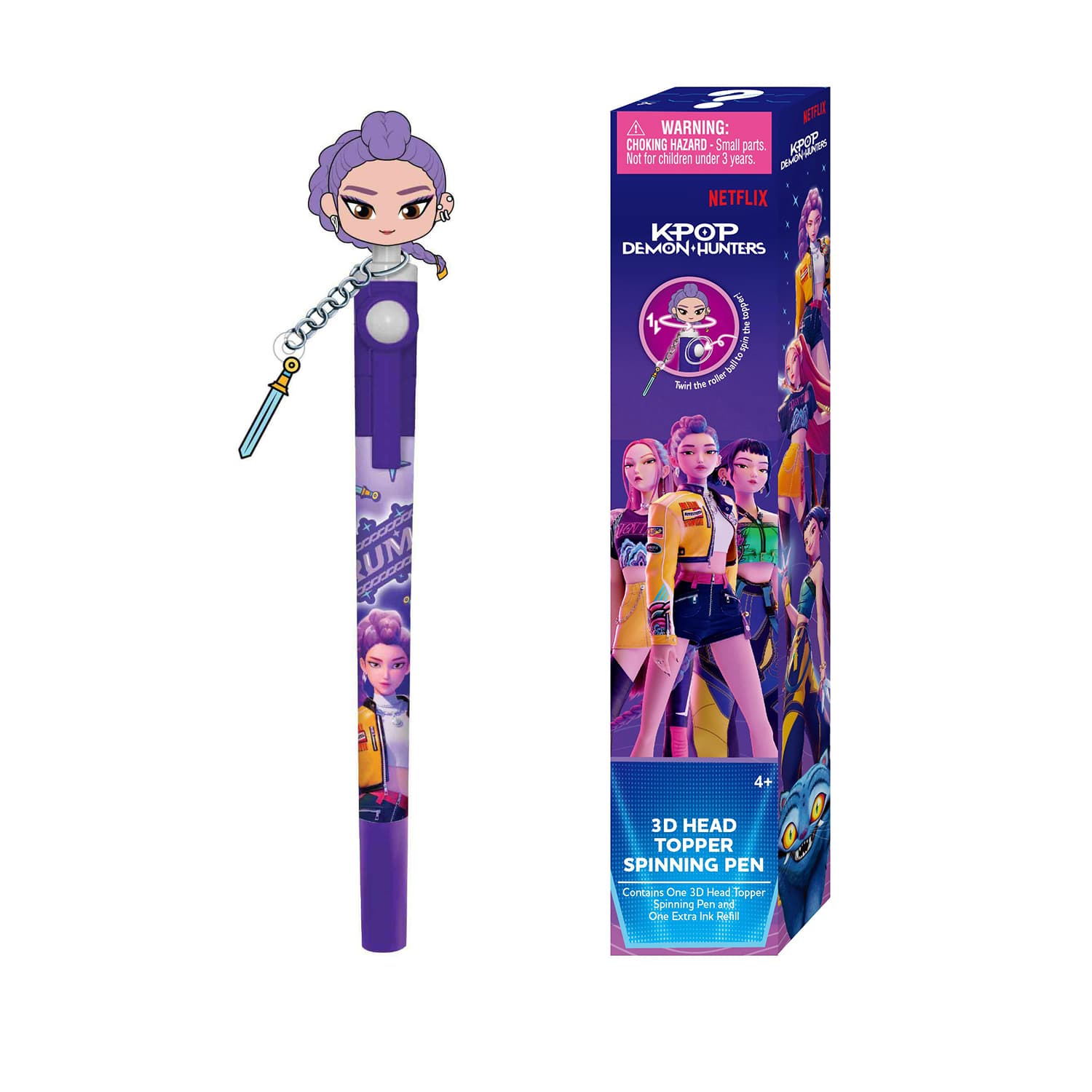 K-Pop Demon Hunters 3D Head Topper Spinning Pen Kugelschreiber sortiert