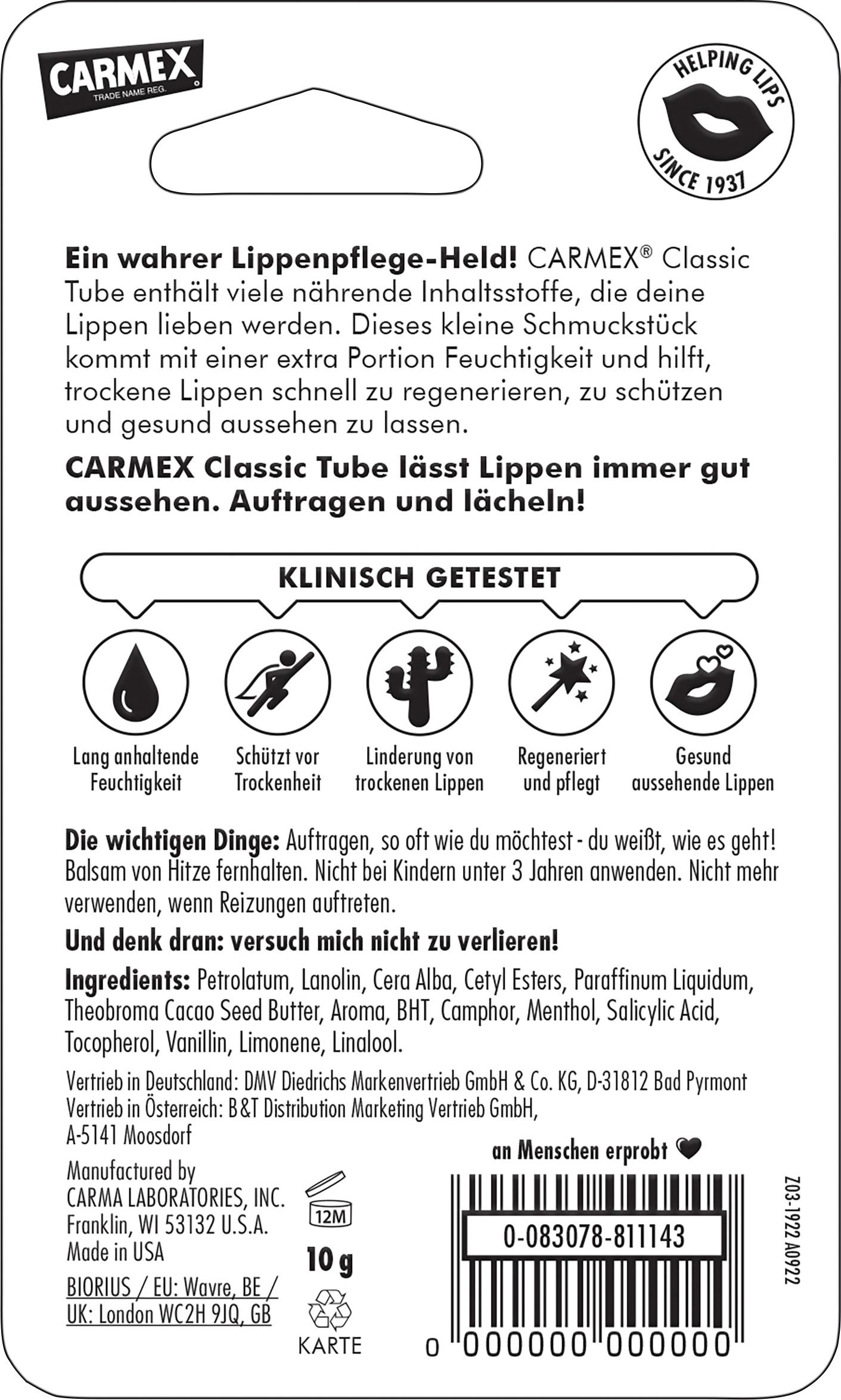 Produktbild Carmex Lippenpflege Classic Tube 2 von 8